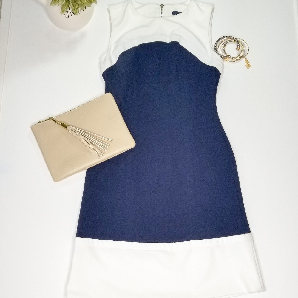 NWOT Tommy Hilfiger navy white dress